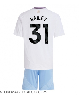 Aston Villa Leon Bailey #31 Maglia Gara Trasferta Repliche 2024-25 Bambino Maniche Corte